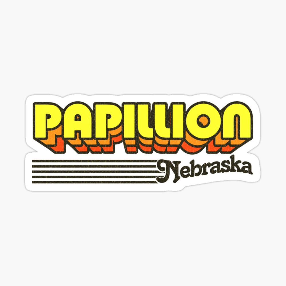 Papillion, Nebraska | Retro Stripes Sticker