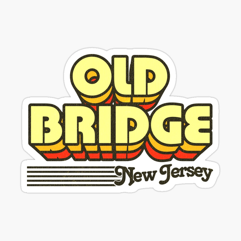 Old Bridge, New Jersey | Retro Stripes Sticker