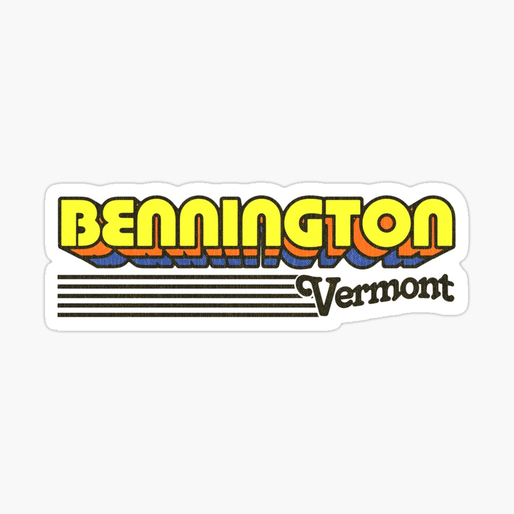 Bennington, Vermont | Retro Stripes Sticker