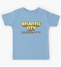 Atlantic City, New Jersey | Retro Stripes Kids Tee