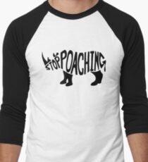 Stop Poaching Rhino: Black Men's Baseball ¾ T-Shirt