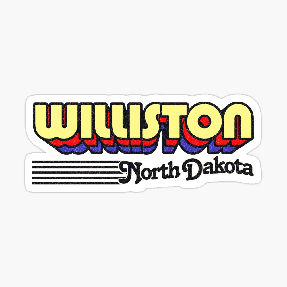 Williston, North Dakota | Retro Stripes Sticker