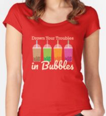 Drown Your Troubles in Bubbles - Bubble Tea Women's Fitted Scoop T-Shirt