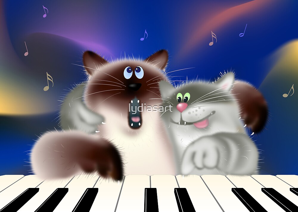 Cats Playing Piano