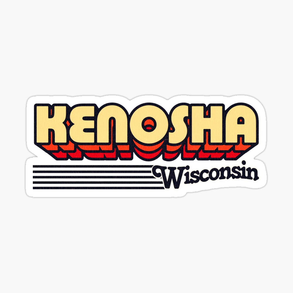 Kenosha, Wisconsin | Retro Stripes Sticker