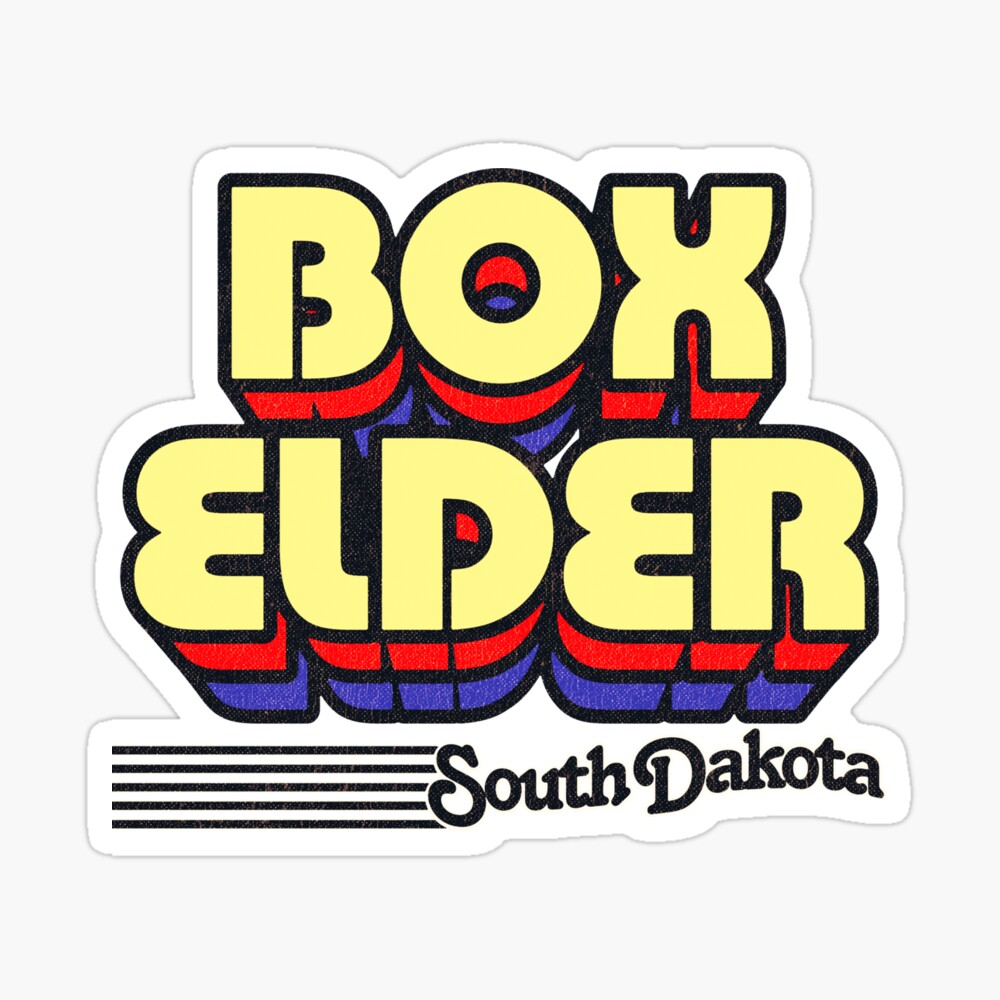 Box Elder, South Dakota | Retro Stripes Sticker