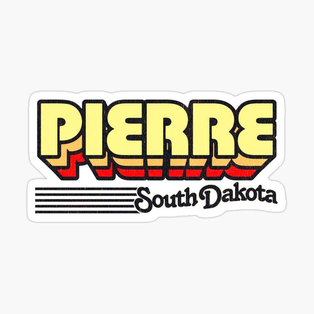 Pierre, South Dakota | Retro Stripes Sticker