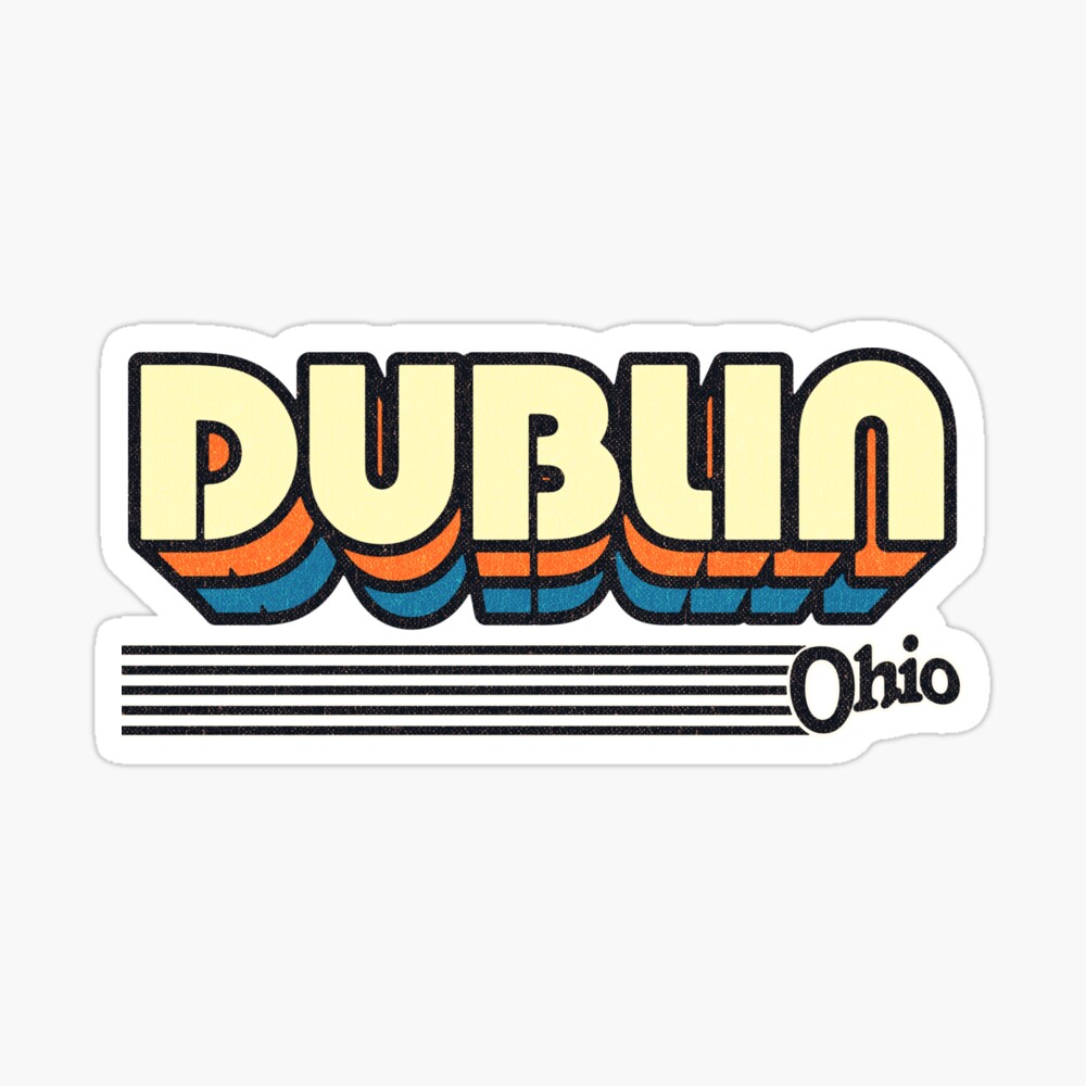 Dublin, Ohio | Retro Stripes Sticker