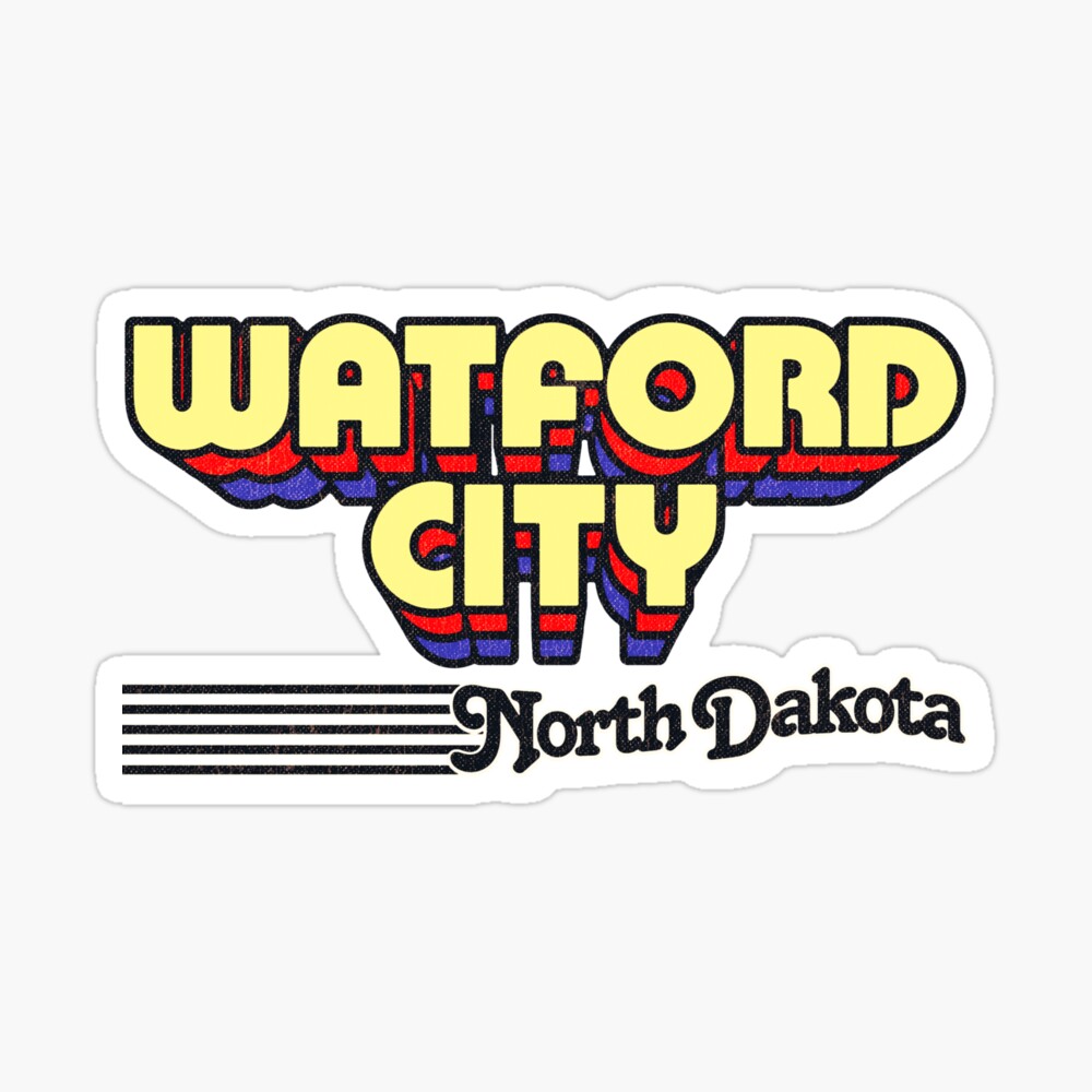 Watford City, North Dakota | Retro Stripes Sticker
