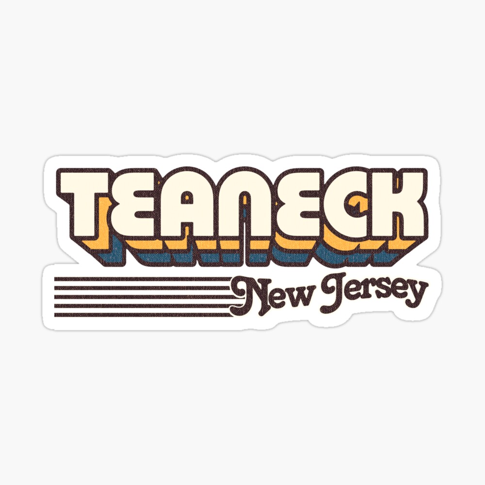 Teaneck, New Jersey | Retro Stripes Sticker