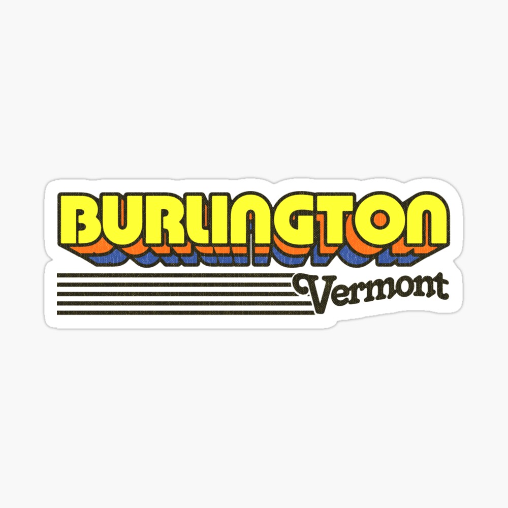 Burlington, Vermont | Retro Stripes Sticker