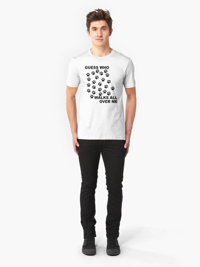 Alternate view of Guess Who Walks All Over Me Paw Prints Slim Fit T-Shirt