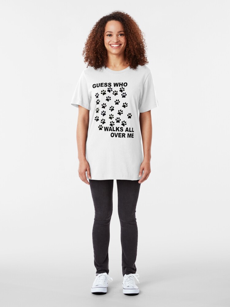 Alternate view of Guess Who Walks All Over Me Paw Prints Slim Fit T-Shirt