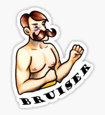 Bruiser vintage boxer traditional old school tattoo design Sticker