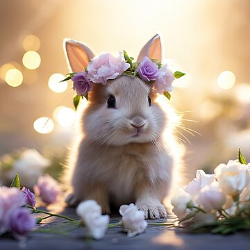 bunny with floral crown