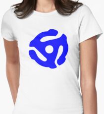 Blue 45 Vinyl Record Symbol Women's Fitted T-Shirt
