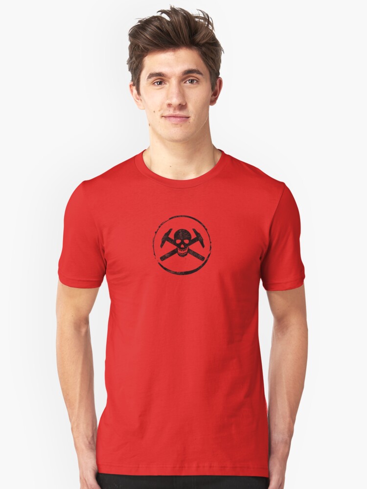 Alternate view of Architectural Jolly Rogers Ink Stamp Slim Fit T-Shirt