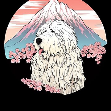 Old english sheepdog with tail (grey) Sticker for Sale by KiwiJP