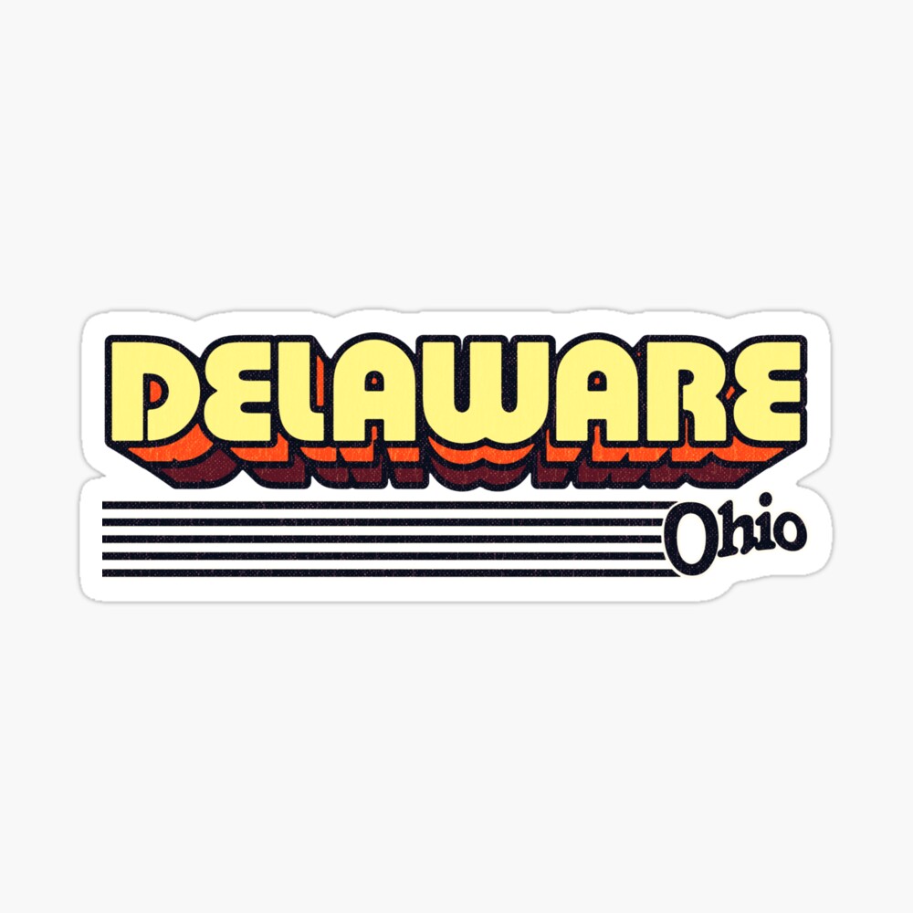Delaware, Ohio | Retro Stripes Sticker