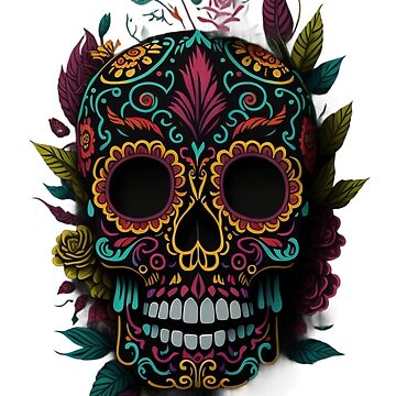 Sugar Skull Chicago Baseball Sticker for Sale by shanconart