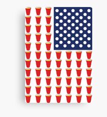 Bier Pong USA Flagge Leinwanddruck