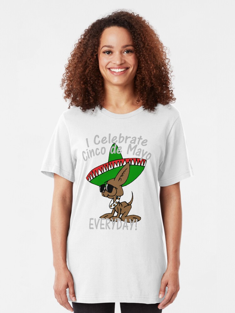 Alternate view of I Celebrate Cinco de Mayo Slim Fit T-Shirt