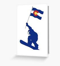 Colorado Snowboard Flag Greeting Card