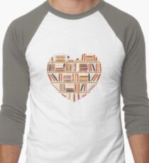 I Heart Books Men's Baseball ¾ T-Shirt