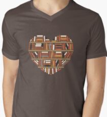 I Heart Books Men's V-Neck T-Shirt