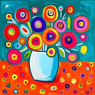 Cute Whimsical Abstract Flowers Still Life Floral Painting  Art Board  Print for Sale by Vicky Brago-Mitchell®