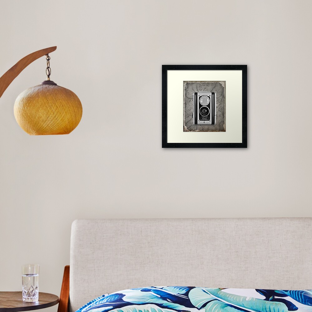 Kodak Duaflex Camera - Vintage Black and White Framed Art Print