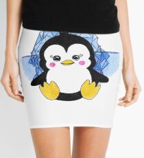 Cute Baby Penguin Animal Art Design Mini Skirt