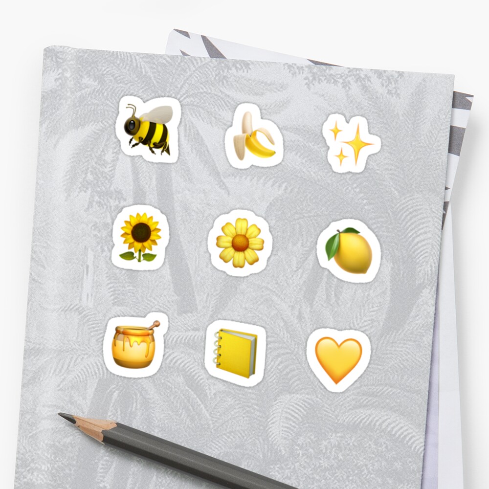 yellow-aesthetic-sticker-set-sticker-by-colouraesthetic-redbubble