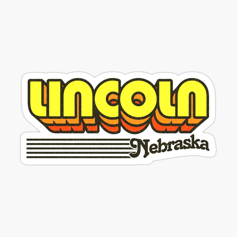 Lincoln, Nebraska | Retro Stripes Sticker