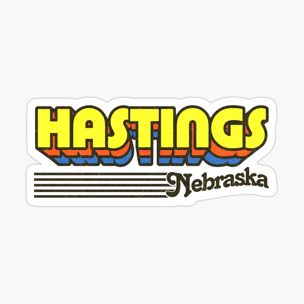 Hastings, Nebraska | Retro Stripes Sticker