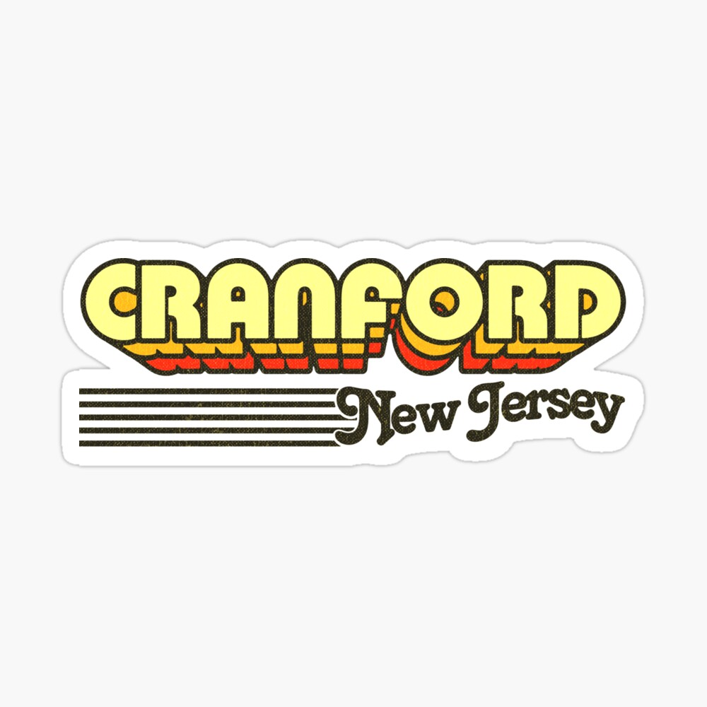 Cranford, New Jersey | Retro Stripes Sticker
