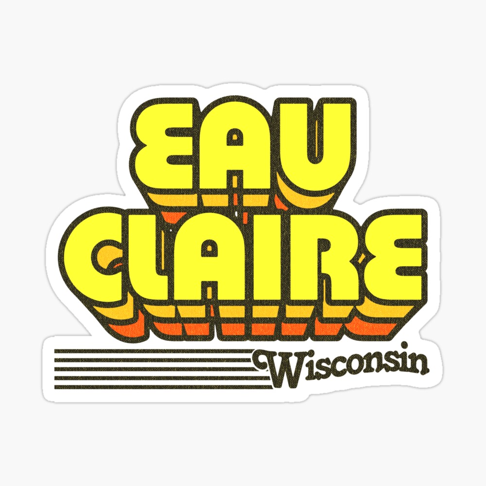 Eau Claire, Wisconsin | Retro Stripes Sticker