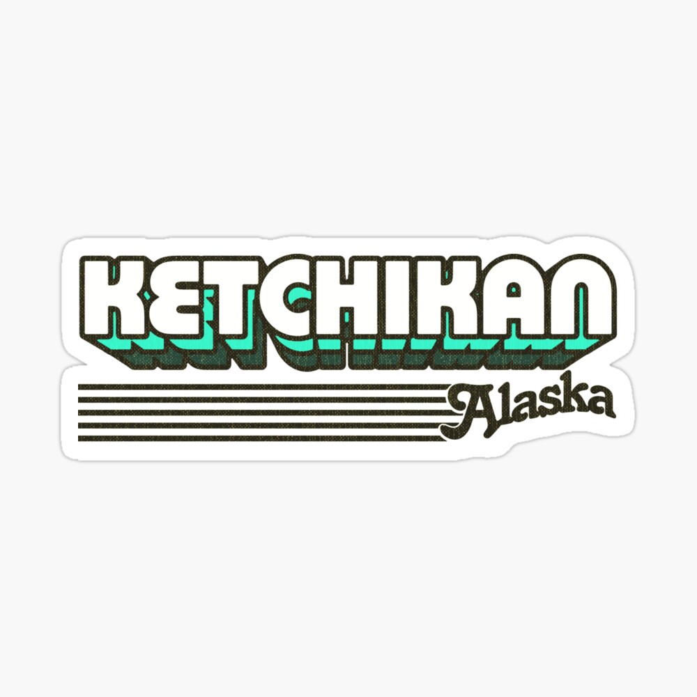 Ketchikan, Alaska | Retro Stripes Sticker