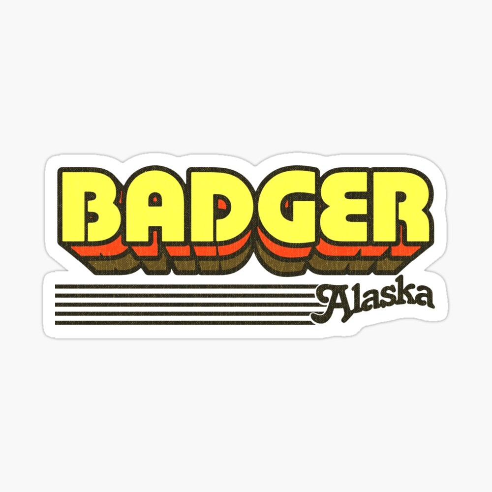 Badger, Alaska | Retro Stripes Sticker