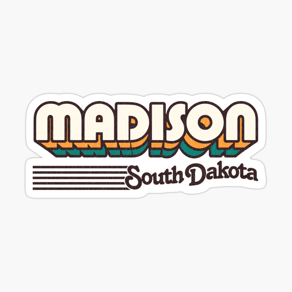 Madison, South Dakota | Retro Stripes Sticker