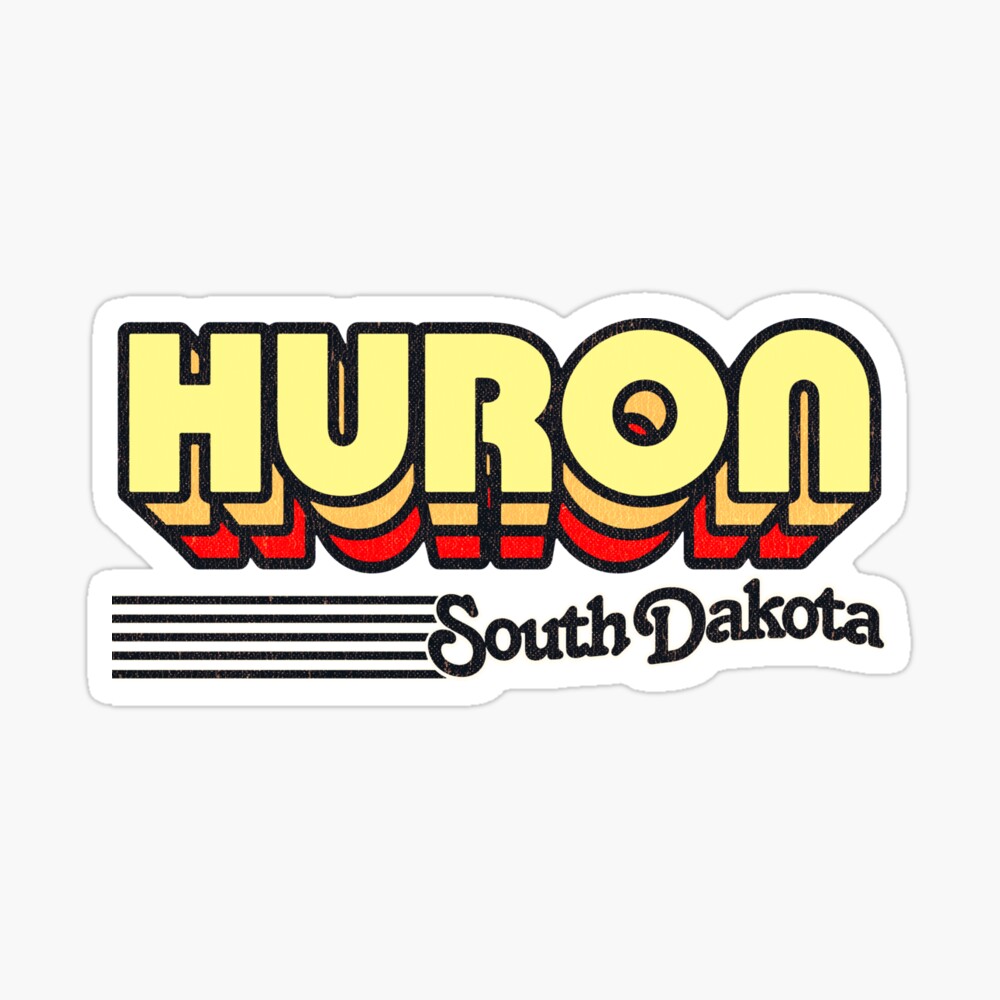 Huron, South Dakota | Retro Stripes Sticker
