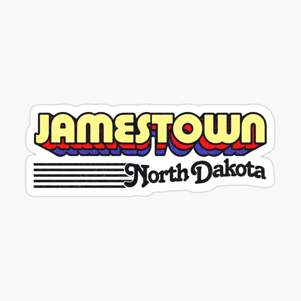 Jamestown, North Dakota | Retro Stripes Sticker