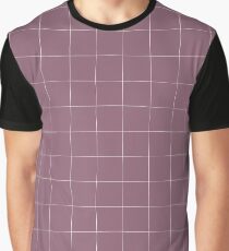 Purple check, square, plaid pattern. Violet bars of different width Graphic T-Shirt