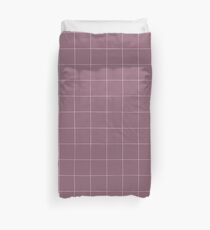 Purple check, square, plaid pattern. Violet bars of different width Duvet Cover