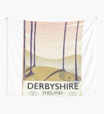 Derbyshire England rail poster Wall Tapestry