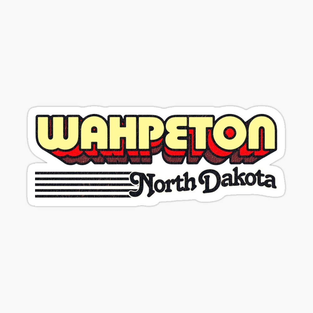 Wahpeton, North Dakota | Retro Stripes Sticker