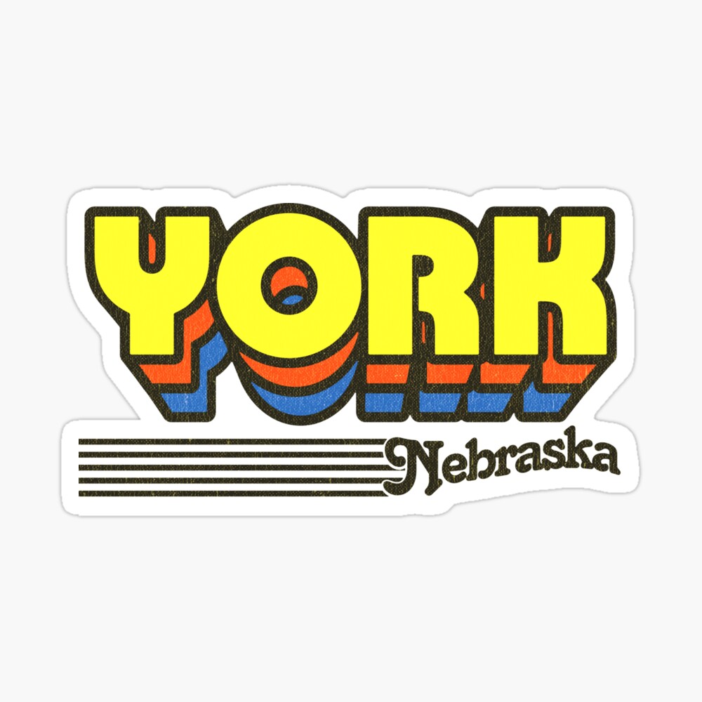 York, Nebraska | Retro Stripes Sticker
