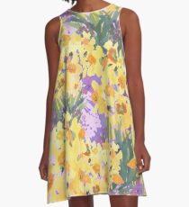 Yellow Daffodil Garden A-Line Dress