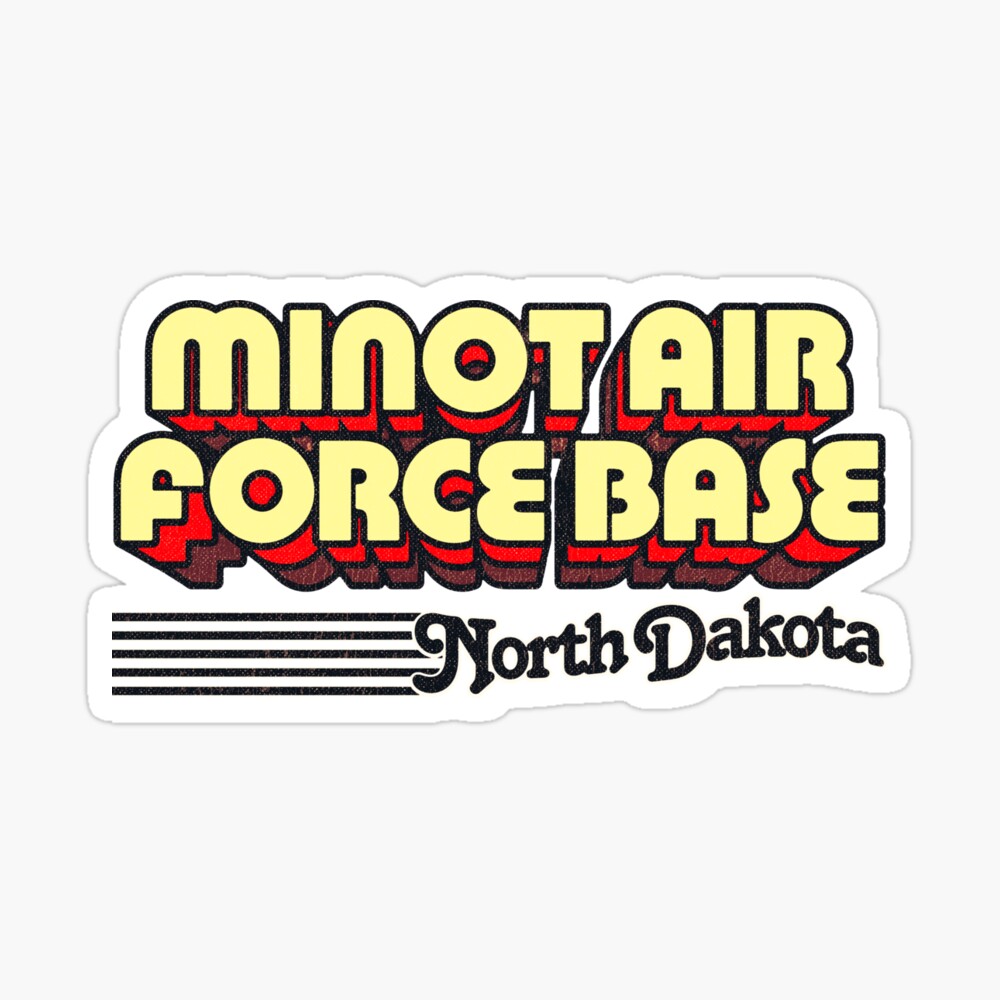 Minot Air Force Base, North Dakota | Retro Stripes Sticker