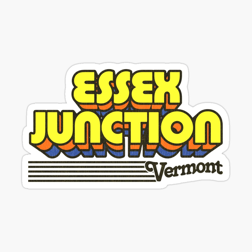 Essex Junction, Vermont | Retro Stripes Sticker
